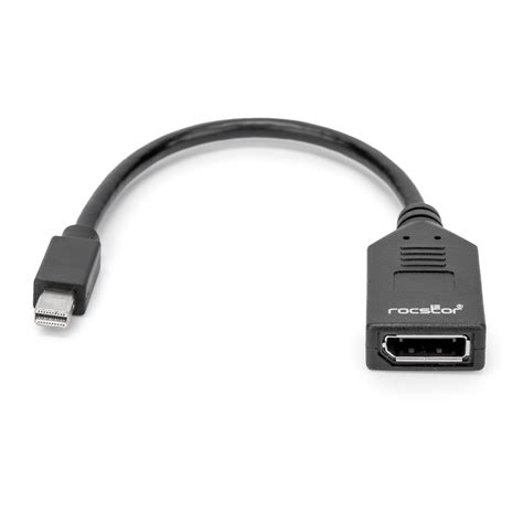 Mini DisplayPort To DisplayPort Video Adapter 4K Male Female Black