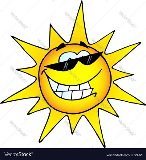 Hot sun cartoon character Royalty Free Vector Image