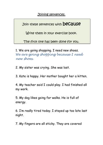 Joining Sentences Teaching Resources