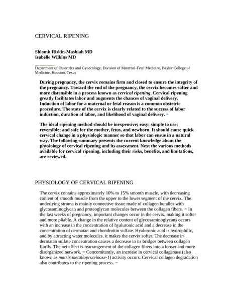 (PDF) Cervical ripening