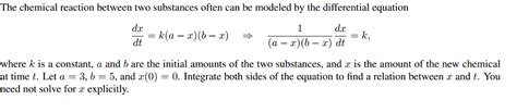 Solved The Chemical Reaction Between Two Substances Often