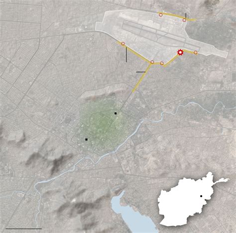 Map: Where Suicide Bombers Struck at the Kabul Airport - The New York Times