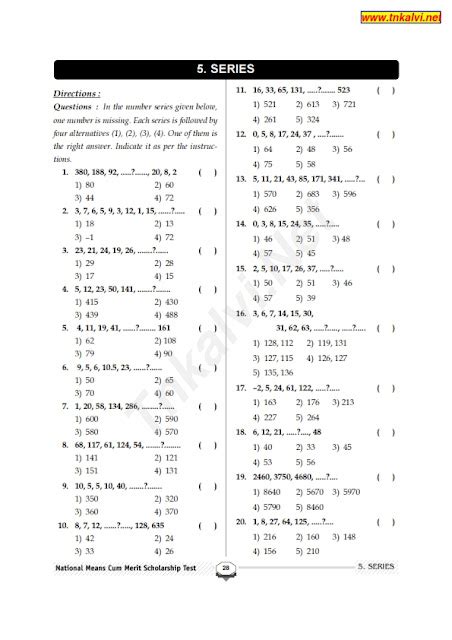 Nmms Exam Study Materials Series Tnkalvi Net