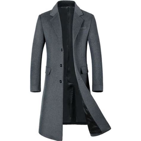 Funmoon Jtong Caban Homme Hiver Manteau Long Trench Coat Chaud Veste