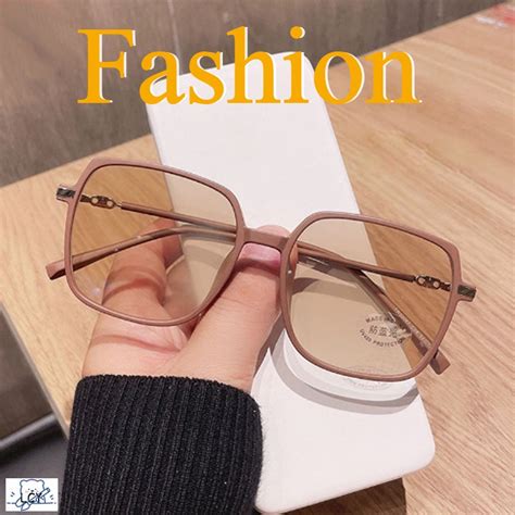 Fashion Photochromic Tea Myopia Graded Eyeglasses With Grade 50 100