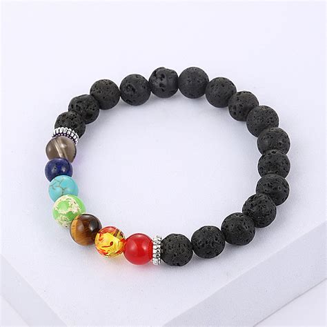 Beads Bracelet Colorful Sleep Aid Men Women Faux Volcanic Stone Beads