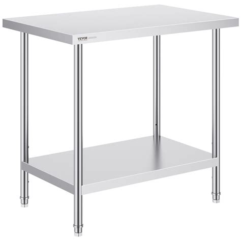 Vevor Stainless Steel Prep Table 24 X 36 X 34 Inch Heavy Duty Metal Worktable With 3