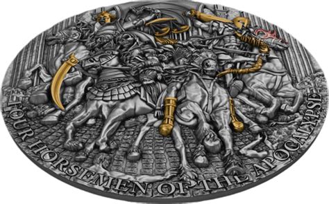 Four Horsemen Of The Apocalypse 5 Oz Silver Coin 12 Niue 2022 Co