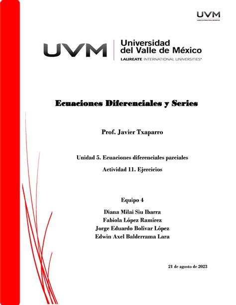 A11 EQ4 Actividad Ecuaciones Diferenciales Y Series Prof Javier