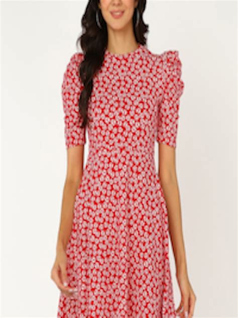 Buy Mast And Harbour Floral Printed Puff Sleeve Fit And Flare Dress