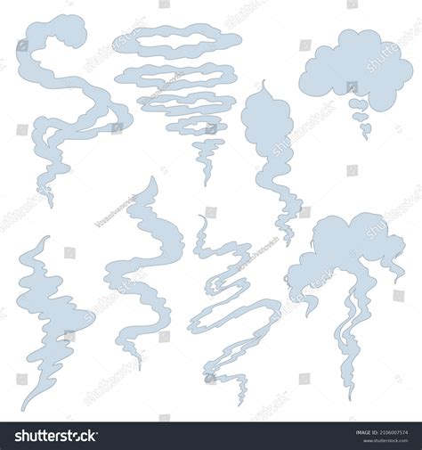 Cartoon Smoke Hand Drawn Design Stock Vector (Royalty Free) 2106007574 ...