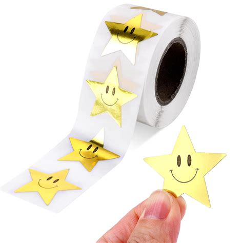 Buy Prasacco Pieces Golden Star Smile Face Stickers Star Stickers