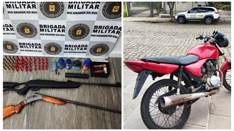 Brigada Militar Prende Homem Com Moto Adulterada E Armas De Fogo Em