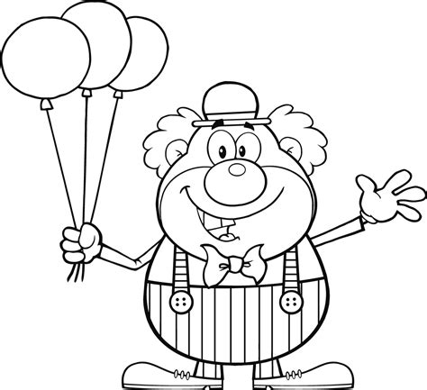 Payaso Con Globos Para Colorear E Imprimir