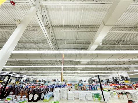 Food Lion Grocery Store Interior Looking Over Shelves Editorial