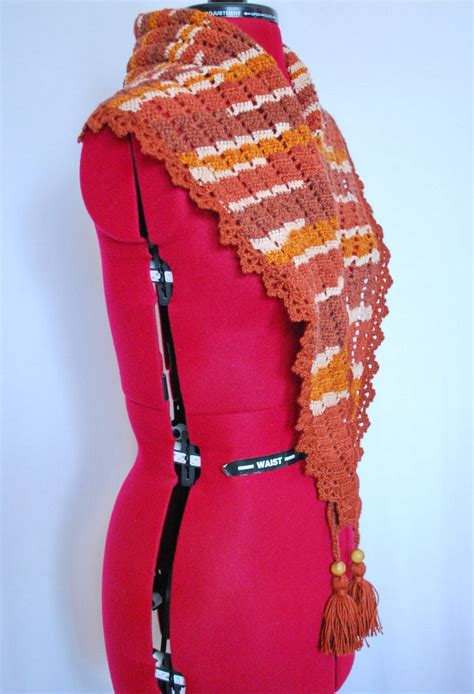 Triangle Wool Crochet Scarf Tassels Scarf T For Her Mother S Day T Etsy