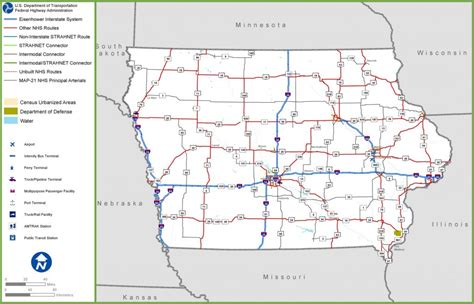 Iowa Road Map - Printable Map Of Iowa - Printable Maps