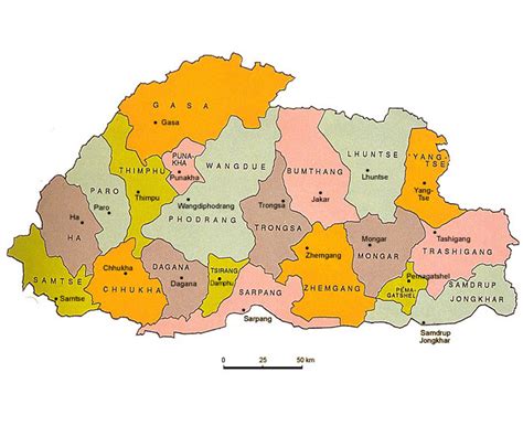 Карты Бутана | Коллекция карт Бутана | Азия | Maps of the World | Карты ...