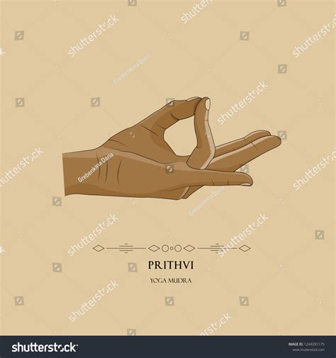 Hand In Yoga Mudra Prithvi Mudra Vector Illustration Yogic Hand Sexiz Pix