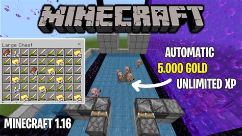 Minecraft Bedrock Simple Gold Xp Farm Tutorial 117 Unlimited Gold And