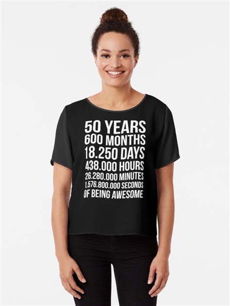 Awesome 50th Birthday Shirt Funny 50 Year Old Birthday T Chiffon