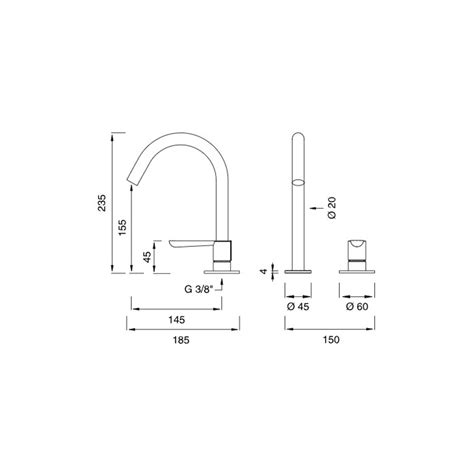 Lutezia Plus Two Hole Mixer With Swivel By Cea Archipro Nz