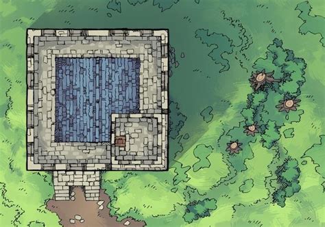 Square Keep Hill Battle Map 2 Minute Tabletop Fantasy Map Dungeon Maps Tabletop Rpg Maps