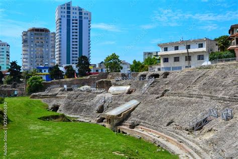 The Amphitheatre Of Durres Latin Amphitheatrum Dyrrhachium Ruins Of