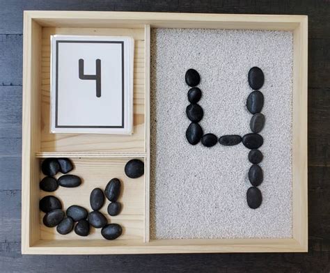 montessori alphabet numbers sand tray stem activity set handmade