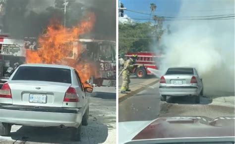 VIDEO Fuego Consume Un Auto En Colonia De Los Mochis Sinaloa