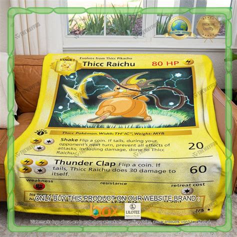 HOT Thicc Raichu Anime Pokemon Blanket Shower Curtain Boxbox Branding Luxury T Shirts Online