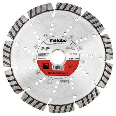 Metabo Disque Tron Onner Diamant X Mm Cp B Ton Professional