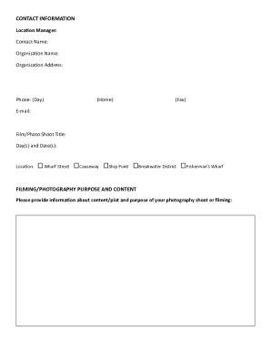 Fillable Online Filming Permit Application Form Parks Canada Fax