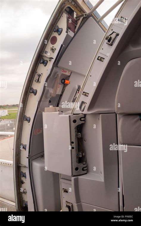 Open Aircraft Front Passenger Door Seen From The Inside Showing