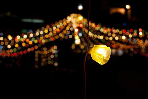 HD wallpaper: street light, bokeh, blurred, lightbulb, lights, dark | Wallpaper Flare