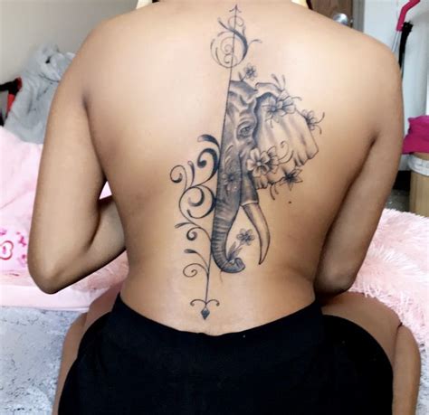 Elephant Tattoo Spine Tattoos For Women Elephant Tattoo Design