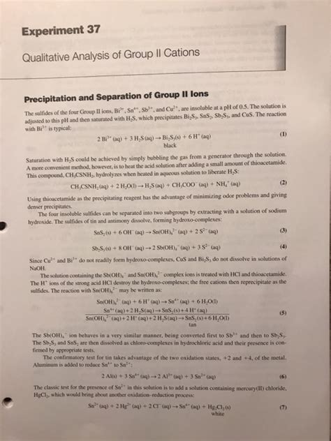 Solved Experiment Qualitative Analysis Of Group Ii Chegg