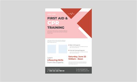 CPR training and first aid medical flyer, First aid training service ...