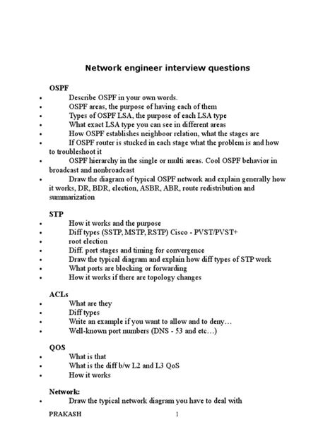 Network engineer interview questions Ospf: Prakash | Process (Computing) | Osi Model