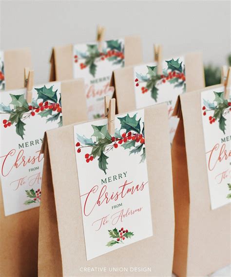 Printable Christmas Gift Tag Template, Rustic Holiday Decor, Gift Tags ...