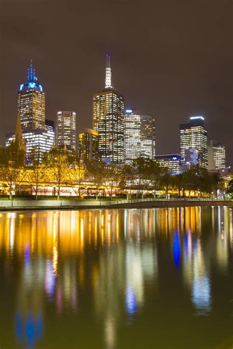 Melbourne Cityscape at Night Stock Photo - Image of state, outdoor ...