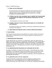 ADM FINANCIERA 1 1 docx Tarea 1 1 ADM Financiera 1 Qué son las