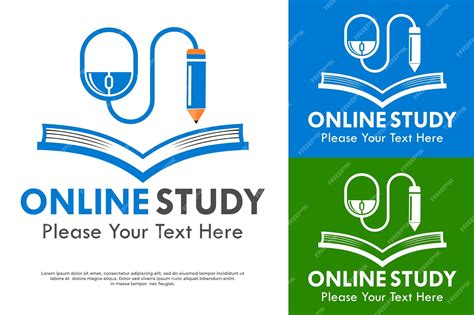 Premium Vector Online Study Logo Template Illustration