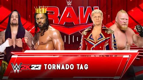 Wwe K Roman Reigns Solo Sikoa Vs Cody Rhodes Brock Lesnar In