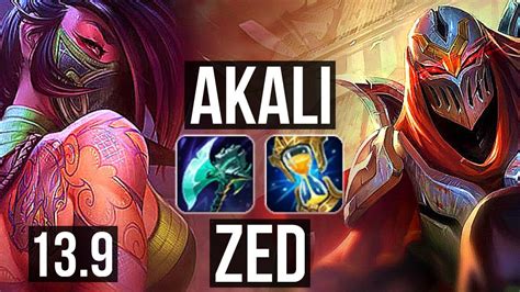 AKALI Vs ZED MID 2 0M Mastery 7 1 1 KR Master 13 9 YouTube