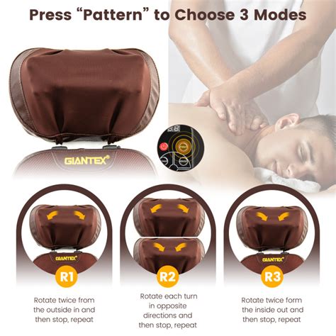 Back Massager Chair Pad with Adjustable Neck Pillow and 3 Speeds - Costway