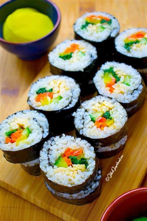 Vegetarian Kimbap Korean Seaweed Rice Roll Gilded Gingerbread