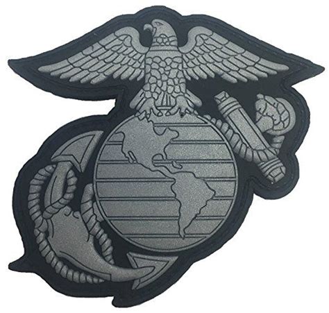 Silver Black Us Marine Corps Eagle Globe And Anchor Pvc Patch Pvc