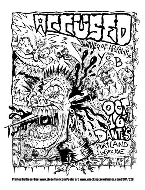 The Accused Portland 2004 Original Punk Concert Poster Etsy Rock Band