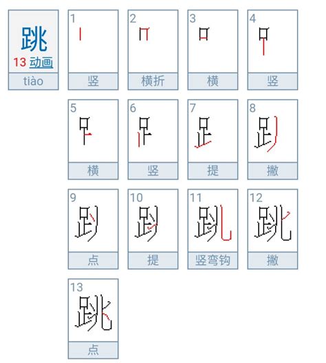 跳字的笔顺 跳的笔顺 伤感说说吧